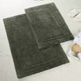 thumbnail image 1 of Cotton Solid 2-Piece Forest Green Highly Absorbent Non-Slip Backing Bath Rug Set by Superior, 1 of 12