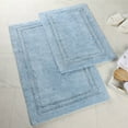 thumbnail image 1 of Cotton Solid 2-Piece Light Blue Highly Absorbent Non-Slip Backing Bath Rug Set by Superior, 1 of 12