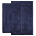 thumbnail image 1 of Cotton Solid 2-Piece Navy Blue Highly Absorbent Non-Slip Backing Bath Rug Set by Superior, 1 of 6