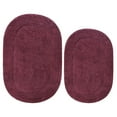 thumbnail image 1 of Cotton Solid 2-Piece Plum Highly Absorbent Non-Slip Oval Bath Rug Set by Superior, 1 of 11