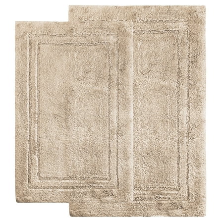 Cotton Solid 2-Piece Stone Highly Absorbent Non-Slip Backing Bath Rug Set by Superior