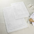 thumbnail image 1 of Cotton Solid 2-Piece White Highly Absorbent Non-Slip Backing Bath Rug Set by Superior, 1 of 9
