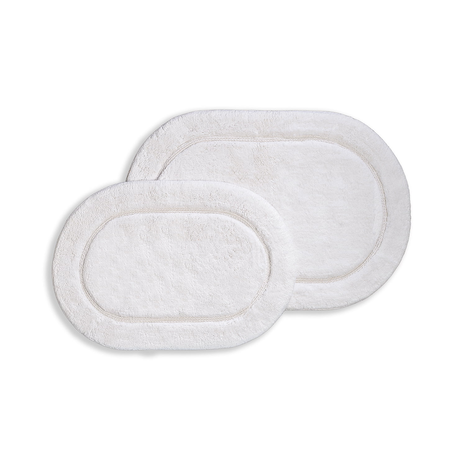 Superior Cotton Non-slip Oval Bath Rug - (Set of 2) - On Sale