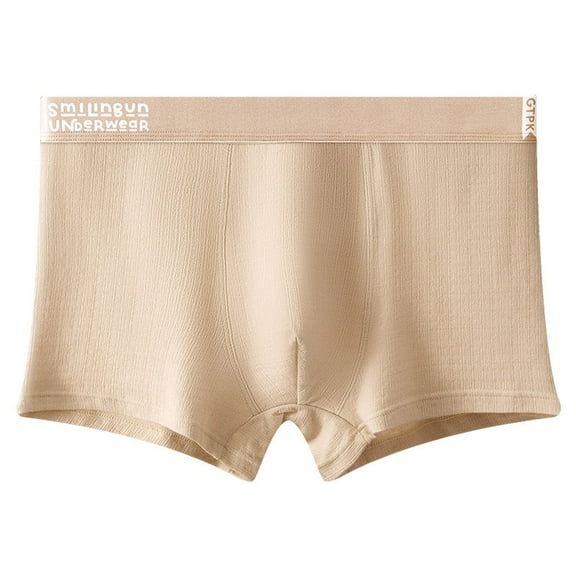 Cotton Solid Boxer Briefs Mid Rise Plus Size Seamless Breathable No Tag Performance Underwear