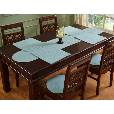 Cotton Solid Placemats 15 Round Aqua