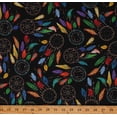 thumbnail image 1 of Cotton Southwestern Dreamcatchers Beaded Feathers Native Black Cotton Fabric Print by the Yard (1649-28293-J), 1 of 1
