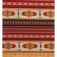 thumbnail image 1 of Cotton Southwestern Metallic Stripes Southwest Tribal Red Gold Turquoise Tucson Stripes Terracotta Cotton Fabric Print by the Yard (M201TERRACOTTA), 1 of 1