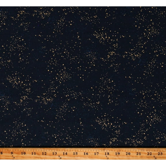 Cotton Speckled Dots Splotches Speckles Patterned Navy Cotton Fabric Print by the Yard (RS5027-105M)