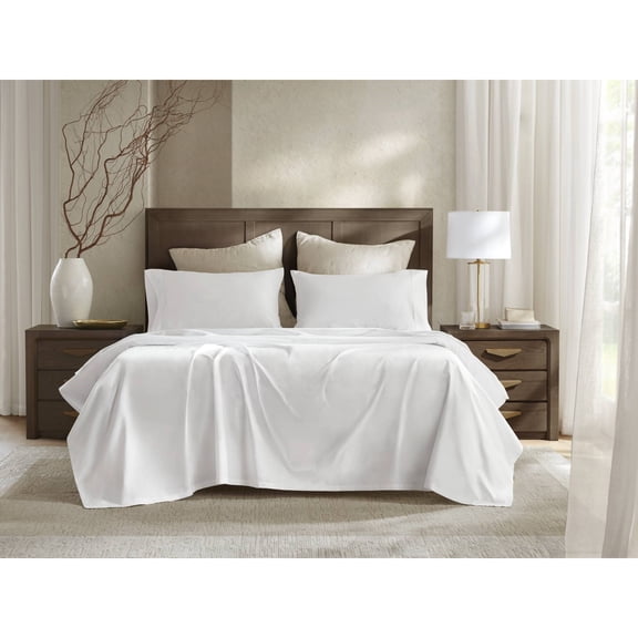 Cotton Split King Sheet Set - 400 Thread Count Sateen White 5-Piece