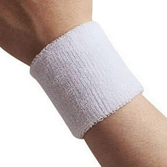 Cotton Sport Wristbands for Men and Women - 3" Athletic Terry Cloth Sweatbands - Wrist Sweat Bands for Tennis, Basketball, Running, Gym (1 Pair)