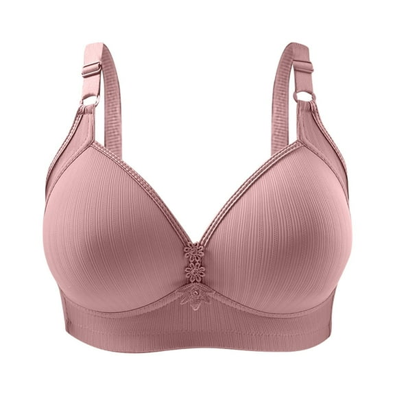 Cotton Sports Bras for Women New Woman's Solid Color Comfortable Hollow out Perspective Bra Underwear No Underwire Plus Size Bralette Style B-38 Pinky