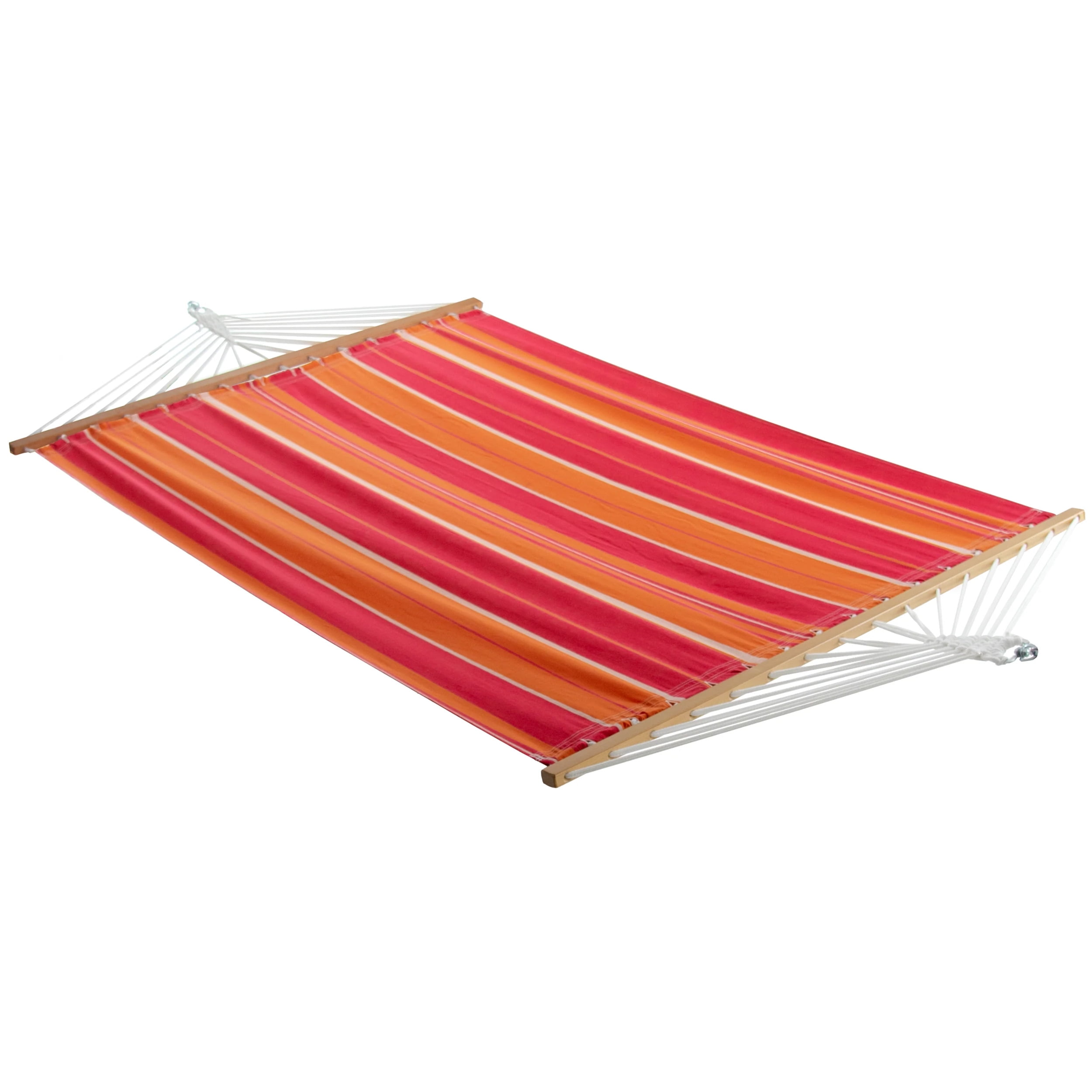 Mimosa Cotton Double Spreader Bar Hammock with Wood Frame