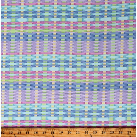 Cotton Spring Holidays Hippity Hop Basket Weave Easter Pastels Cotton Fabric Print by the Yard (FLSH-D46-V)