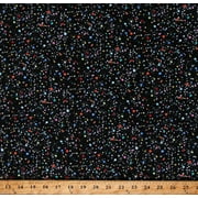 Cotton Stars Colorful Multi-Color on Black Heavenly Cotton Fabric Print by the Yard DC9309-BLAC-D