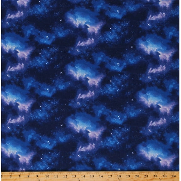 Cotton Stars Outer Space Milky Way Galaxies Galaxy Royal Blue Cotton Fabric Print by the Yard (583ROYAL)