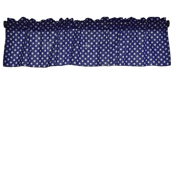 Cotton Stars Print Window Valance 58" Wide Navy