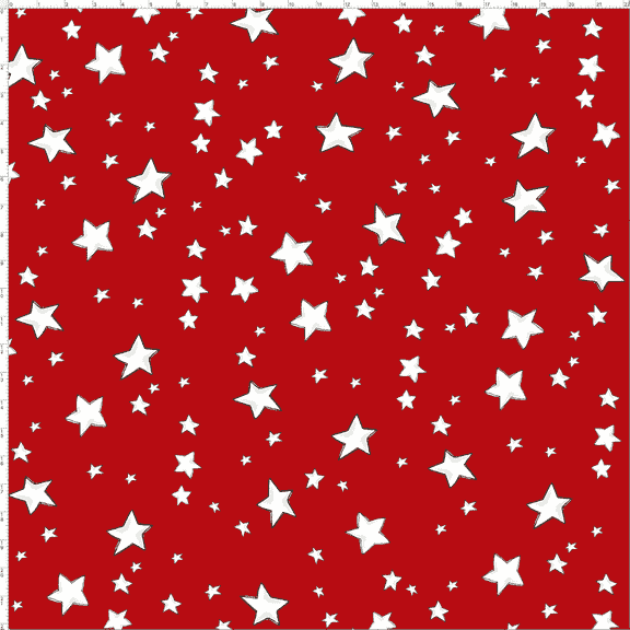 Cotton Stars White Stars on Red Patriotic America USA My Stars Red Cotton Fabric Print by the Yard (692-396)