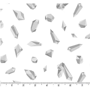 Cotton Still Crystals Diamond Gems Jewels Geometric Shapes Andover Fabrics Cotton Fabric Print by the Yard (A-1350-L)
