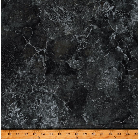 Cotton Stonehenge Gradations II Quartz Granite Marbled Stone Rock Formations Graphite Cotton Fabric Print by the Yard (26756-99)