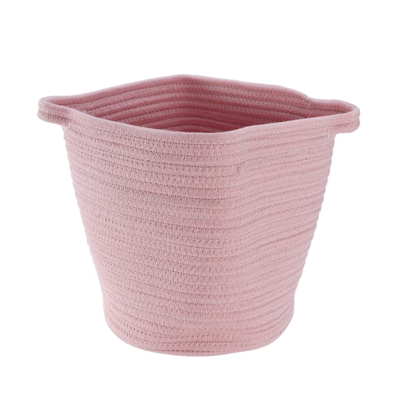 TABLZONE Cotton Clothes Basket Pink for Storage Use with Easy Carry and Open Top Design