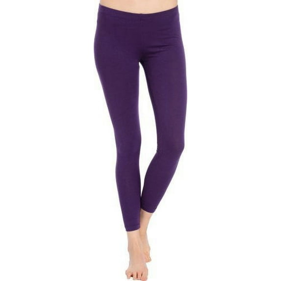 Cotton Stretch Ankle Length Leggings, S, Dark-Rust