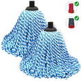 thumbnail image 1 of Cotton String Screw-on Replacement Head Compatible with O-Cedar, Fit All Standard American Threading Mop Handle, Cotton String Mops for Floor Cleaning (2 PCS, Blue), 1 of 8