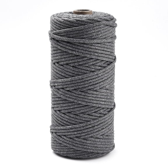 Cotton String Threads Macrame Cord Decorative String Threads for DIY Crafts Gift Wrapping and Jewelry Making Gray 3mm about 109.36 Yards(100m)/Roll.