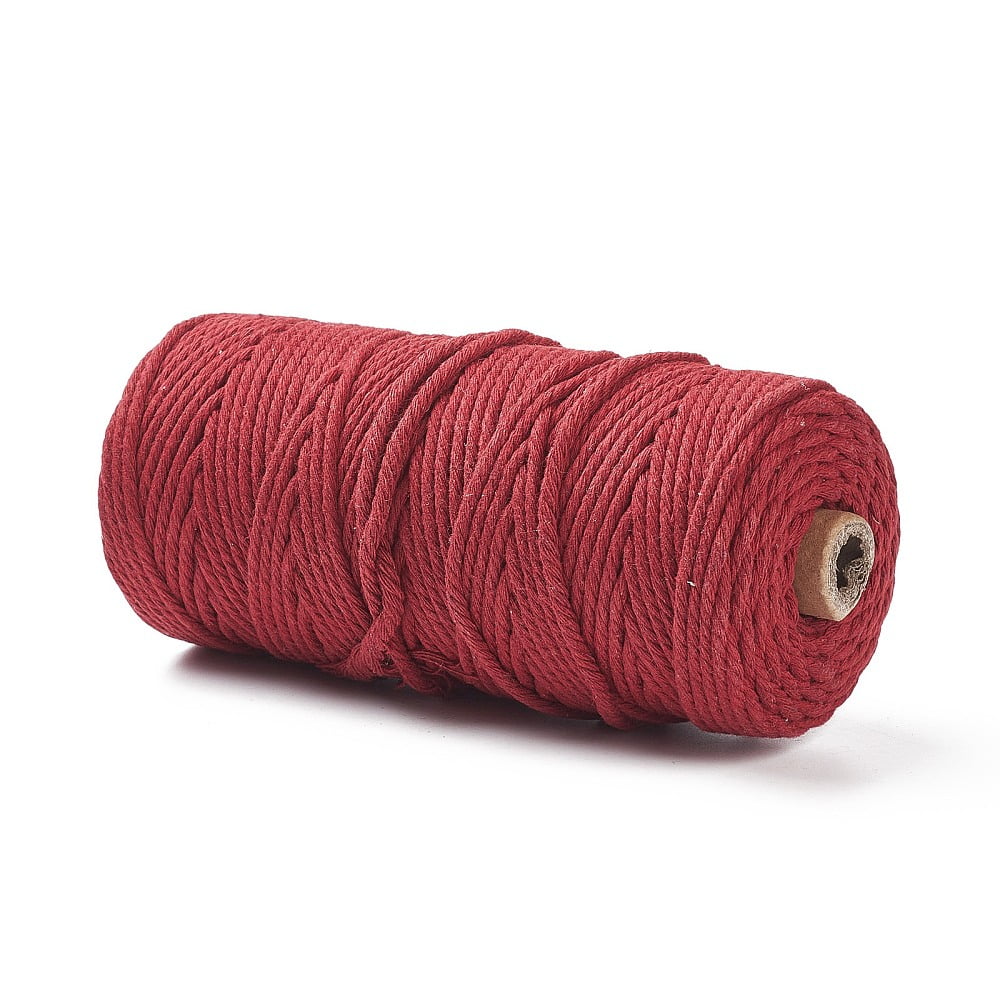Cotton String Threads for Crafts Knitting Making Cerise 3mm about 109.36 Yards(100m)/Roll