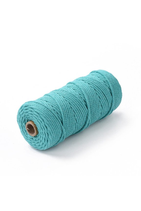 Cotton String Threads for Crafts Knitting Making Medium Turquoise 3mm 109.36 Yards(100m)/Roll