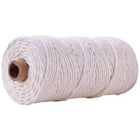 Cotton String Threads for Crafts Knitting Making White 3mm 109.36 Yards(100m)/Roll