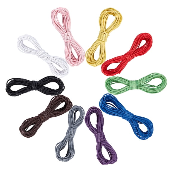 Cotton String Threads for Jewelry Making 3-Ply Mixed Color 2.3mm 10bundles/set for DIY