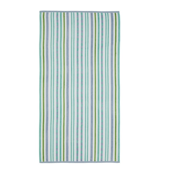 Cotton Stripe Textured (set of 2) OversizedBeach Towel - Blue Violet by Blue Nile Mills