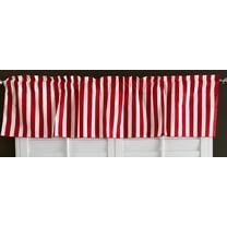 Cotton Stripe Window Valance 58" Wide 1 Inch Stripe Red