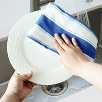 Cotton Striped Tea Towel Kitchen Dish Cloth with Hanging Loop for Drying