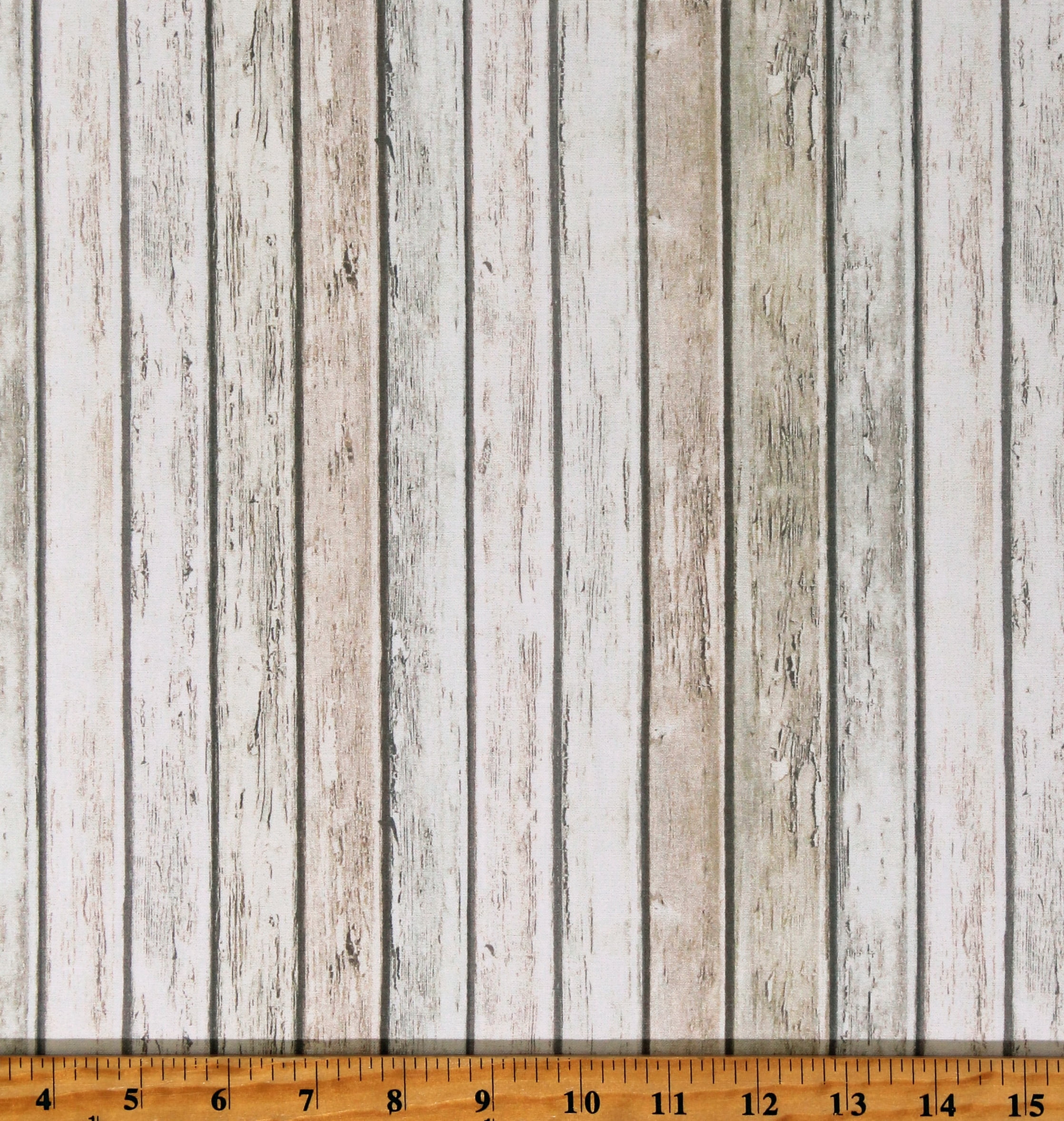 Cotton Surfaces Wooden Planks Floorboards Landscape Cotton Fabric