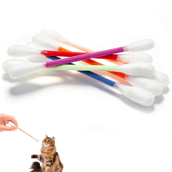 Cotton Swab Cat Toy 6 Pack Giant Kitty Kick Stick for Indoor Boredom Big Interactive Kitty Kicker Play Lover Present Accessories