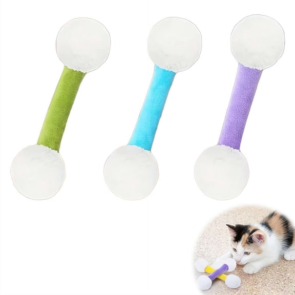 Cotton Swab Cat Toy, Interactive Kicker Cat Toy for Indoor Cats, Soft Plush Cat Chew Toy for Biting Kicking Play, Funny Cat Toy Gift