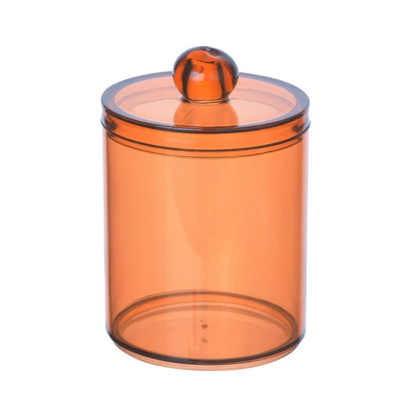 Cotton Swab Dispenser, Bathroom Storage Jar, 10OZ Clear Plastic Container for Cotton Balls And QTips, Removable Acrylic Lid, Compact Portable Organizer for Travel And Home Use