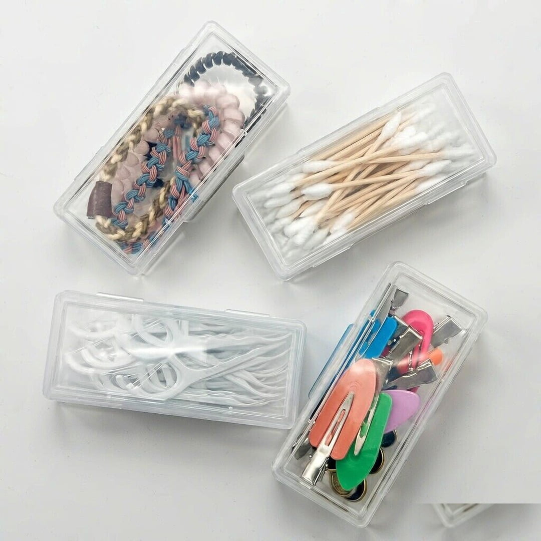 Cotton Swab Holder 4 Pack, Cotton Round Holder Travel Dispenser ...