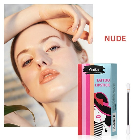 Cotton Swab Lip Gloss, Disposable Lip Moisturizer, Liquid Lipstick Applicator with Paper Box Packaging, Convenient Single Use Design for Easy Lip Care