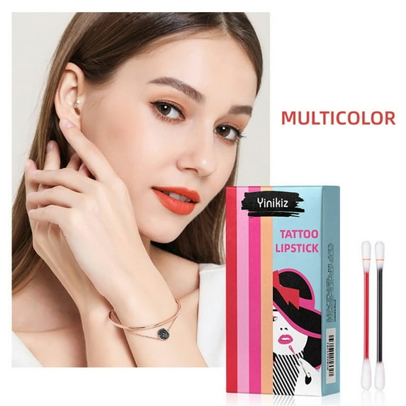 Cotton Swab Lip Gloss, Disposable Lip Moisturizer, Liquid Lipstick Applicator with Paper Box Packaging, Convenient Single Use Design for Easy Lip Care