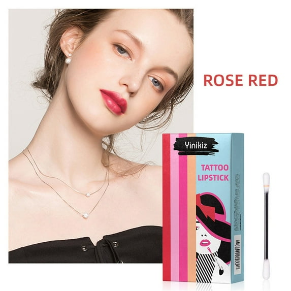 Cotton Swab Lip Gloss, Disposable Lip Moisturizer, Liquid Lipstick Applicator with Paper Box Packaging, Convenient Single Use Design for Easy Lip Care