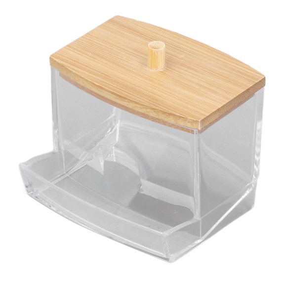Cotton Swab Storage Case,Cotton Swab Box Sturdy Transparent High Smoothness Practical Storage Case with Cover,Cotton Swab Box