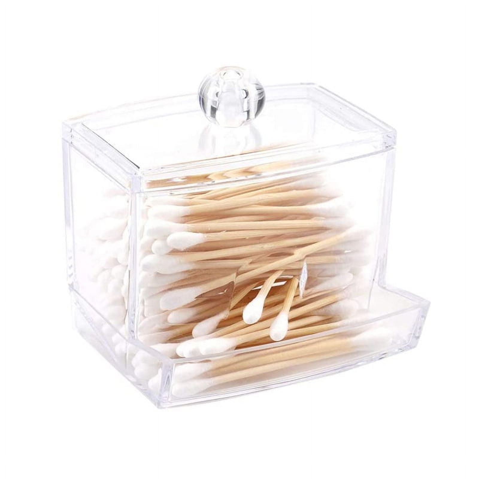Cotton Swab Storage,Clear Cotton Swab Holder Cotton Swab Box, Cosmetic