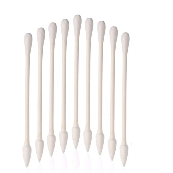 Cotton Swabs 800 Pieces, Double Precision Tips with Paper Stick, 4 Packs of 200 Pieces (Round+Pointed Shape)