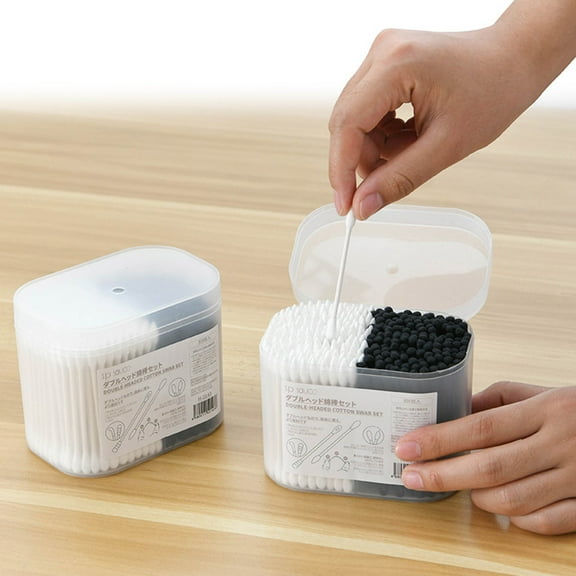 Cotton Swabs, Double Head Cotton Swabs, 300PCS Helical Paper Swabs for Ear Cleaning and Makeup Removal, Soft Absorbent Cotton Tips with Sturdy Wooden Sticks, Eco-Friendly Household Cotton Buds