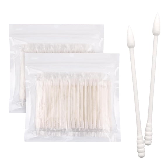 Cotton Swabs, Individually Wrapped Cotton Buds, Bulk Cotton Tip Applicator Bulk Travel Makeup Qtips Suitable for Ear, Beauty Care, Cleaning, Make-Up 200 Count (Pointed Screw Shape Thread Cotton Buds)