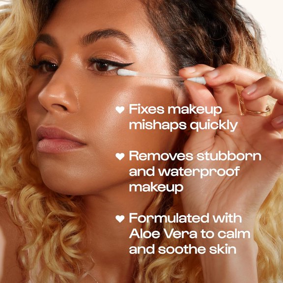 Cotton Swabs for Makeup, Tip Off Liquid-Filled Makeup Removing Swabs (24 Count, 3 Pack) - Easy-To-Use & Space Saving Makeup Remover - Disposable Cotton Tips for Eye, Lip, Eyebrow, & Eyeshadow