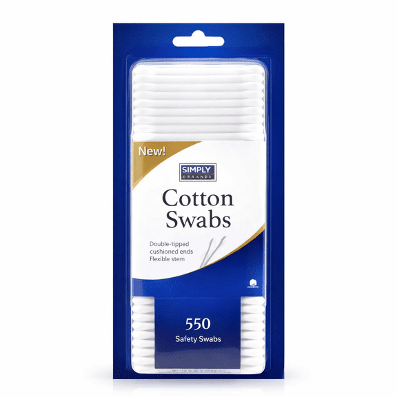 Cotton Swabs, Original, For Home, First Aid and Beauty, 100% Cotton, 550 Count