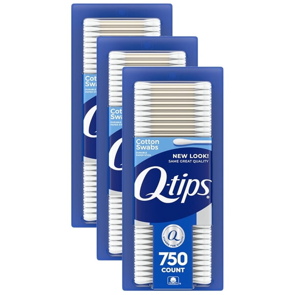 Cotton Swabs for Hygiene and Beauty Care Original Cotton Swab Made with 100% Cotton 750 Count (Pack of 3)